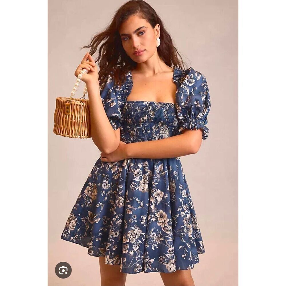 Selkie Puff-Sleeve Mini Dress M NWT $249